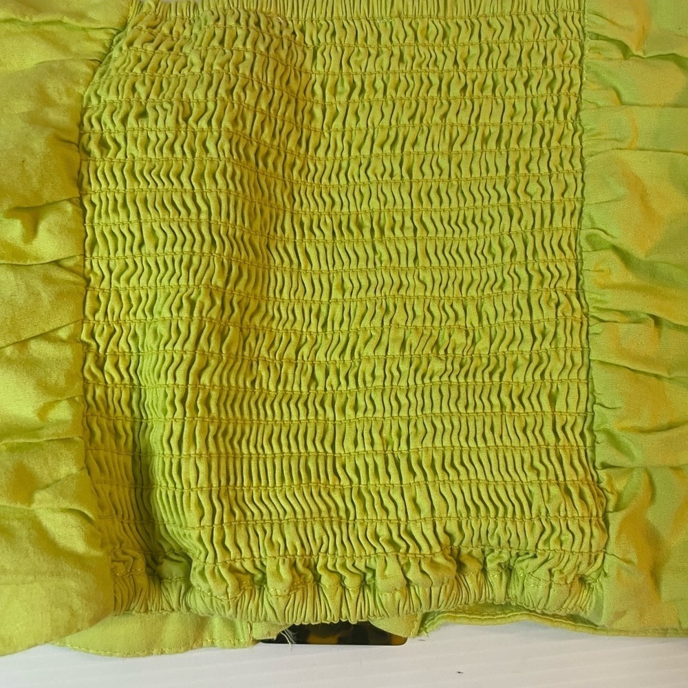 Lovers and Friends Delilah Crop Long Sleeve Lime Green Top Size Medium - Picture 7 of 9